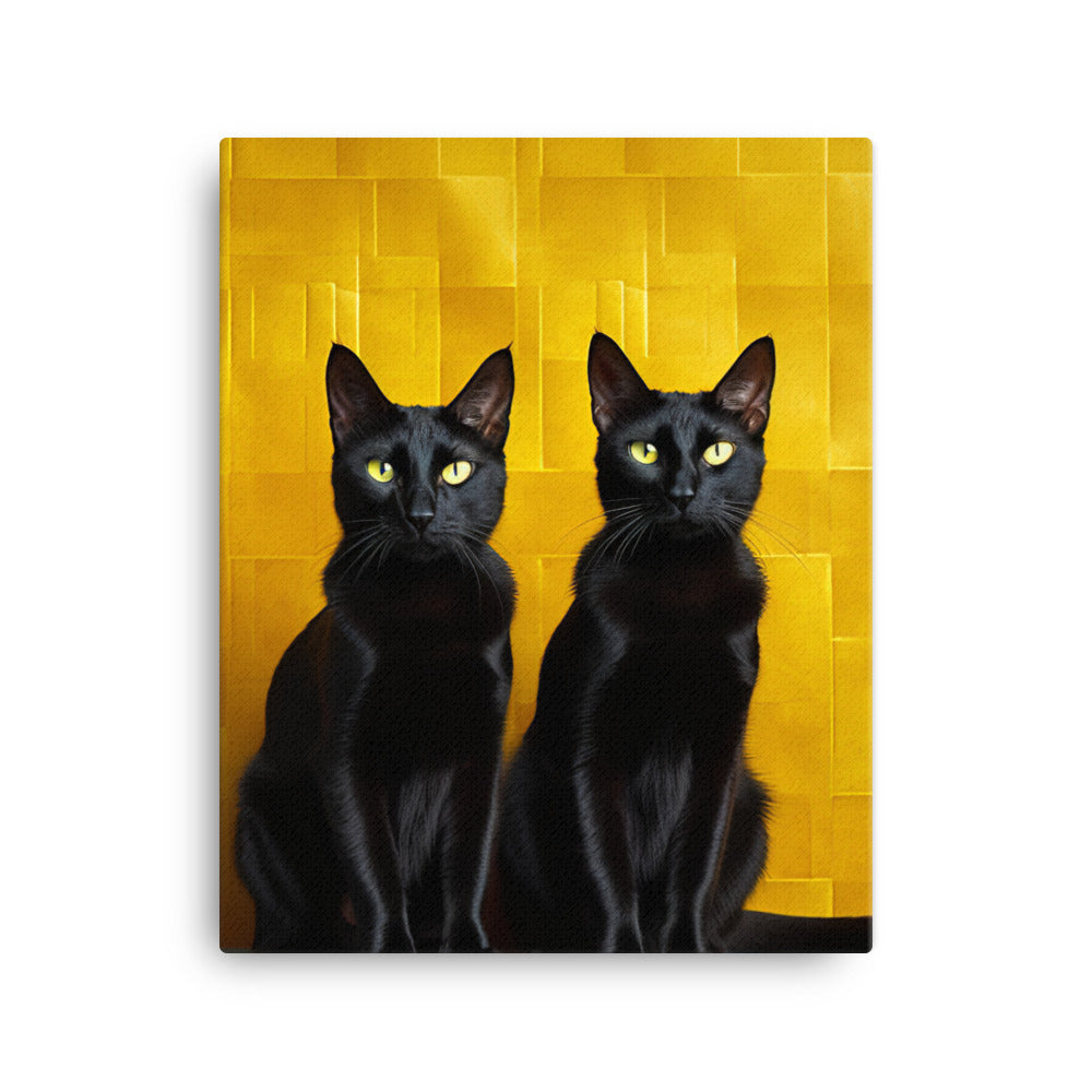 Striking Contrast of Bombay Cats Canvas - PosterfyAI.com