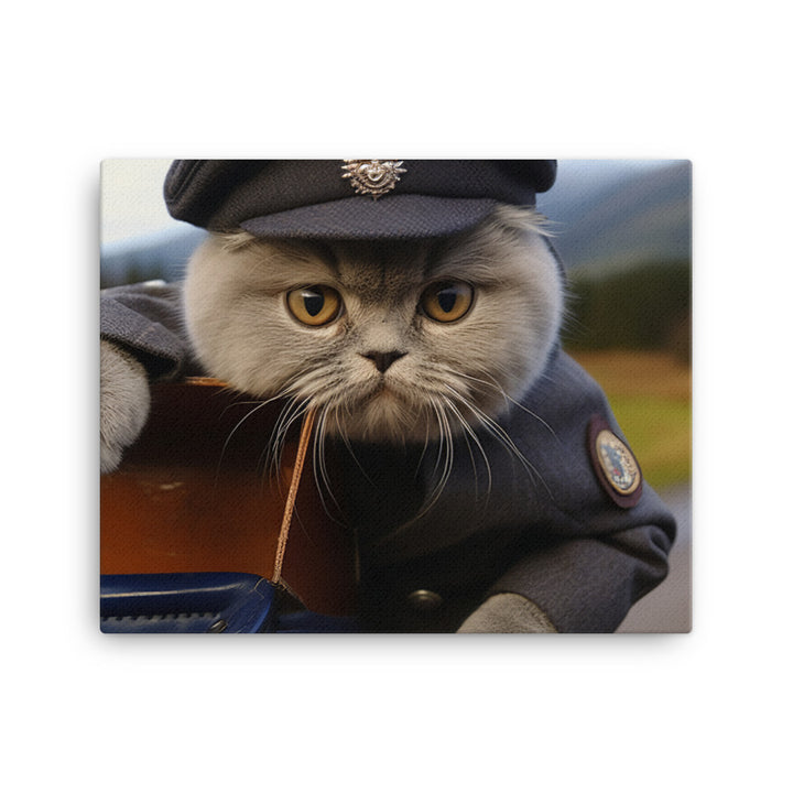 Scottish Fold Mail Carrier Canvas - PosterfyAI.com