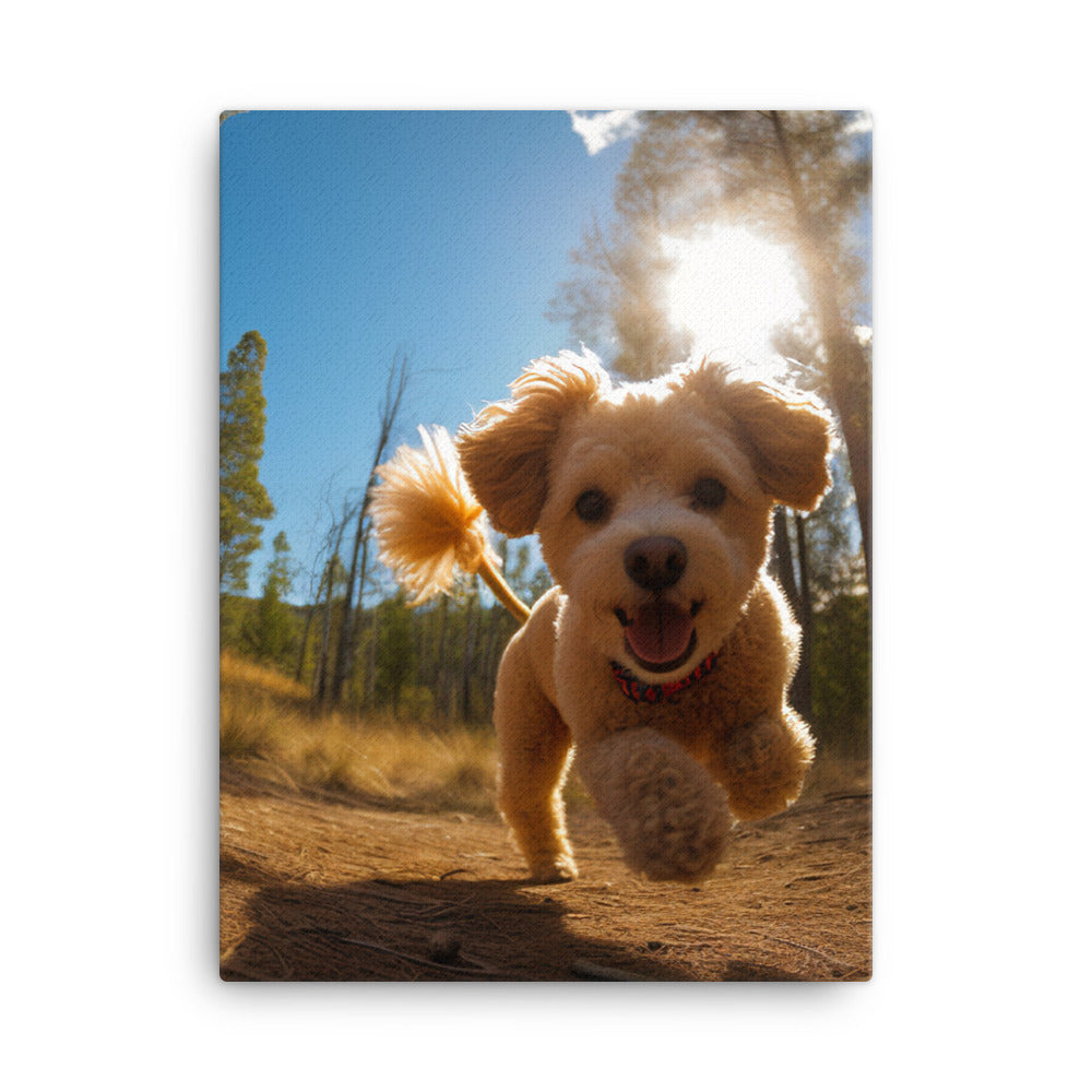 The Playful Poodle Canvas - PosterfyAI.com