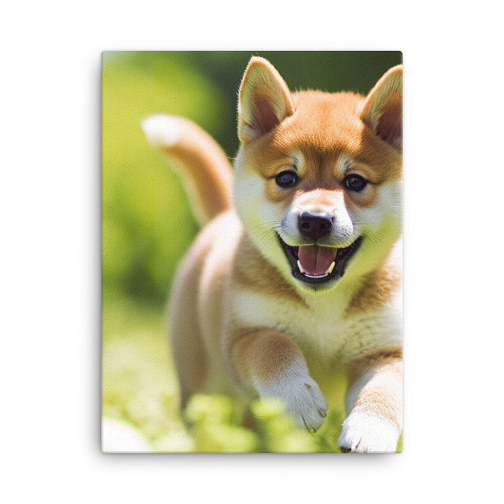 Shiba Inu Pup Playing Canvas - PosterfyAI.com