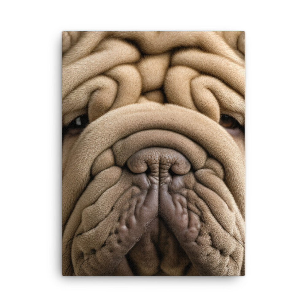 Shar Pei Portrait Canvas - PosterfyAI.com