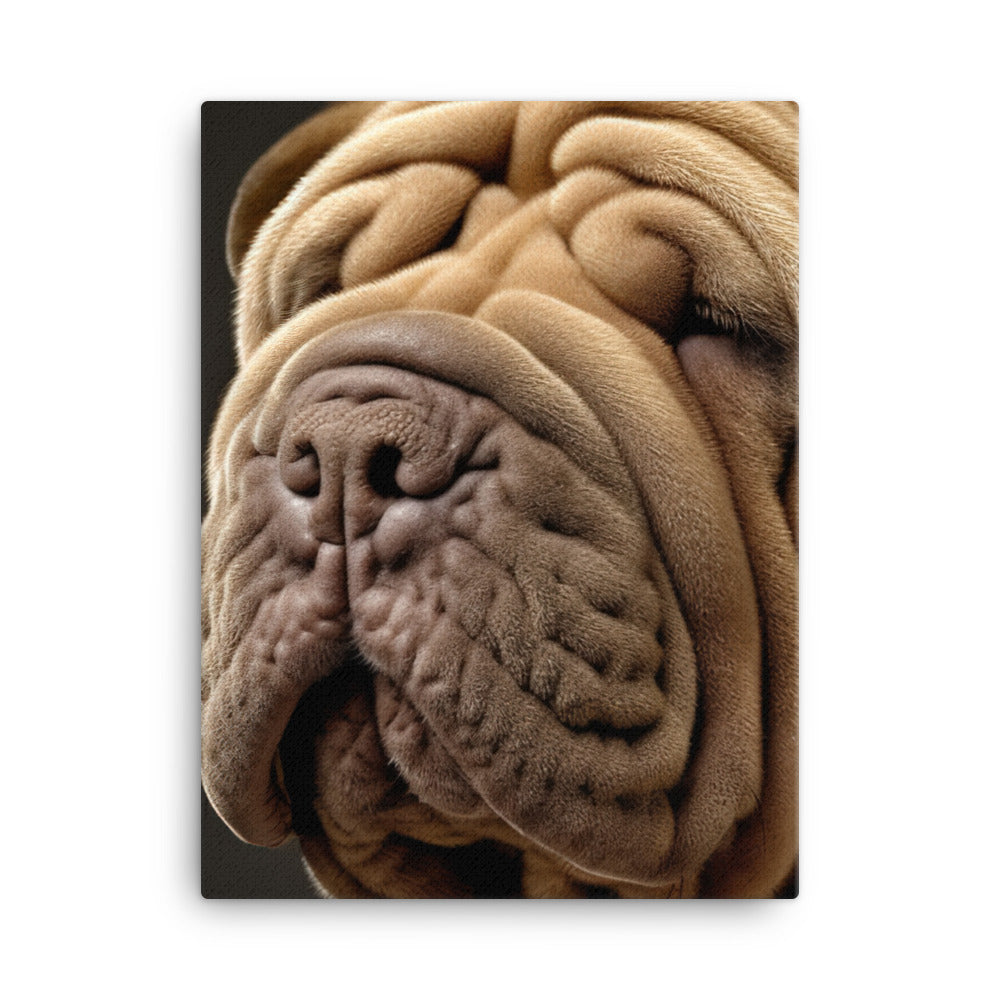 Shar Pei Portrait Canvas - PosterfyAI.com