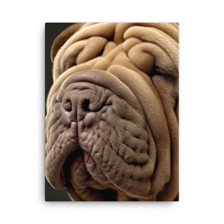 Shar Pei Portrait Canvas - PosterfyAI.com