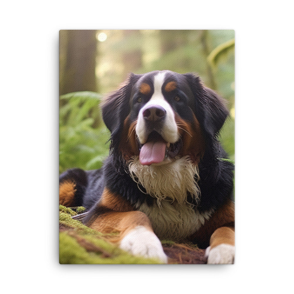 Serene Bernese Mountain Dog Canvas - PosterfyAI.com