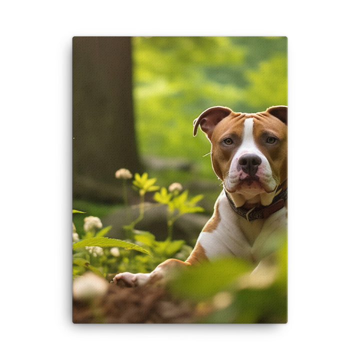 Serene American Staffordshire Terrier Canvas - PosterfyAI.com