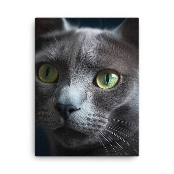 Beauty of Russian Blue Cat Canvas - PosterfyAI.com