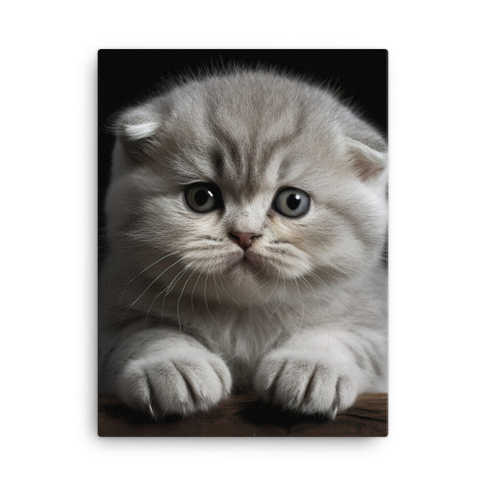 Scottish Fold Kitten Canvas - PosterfyAI.com