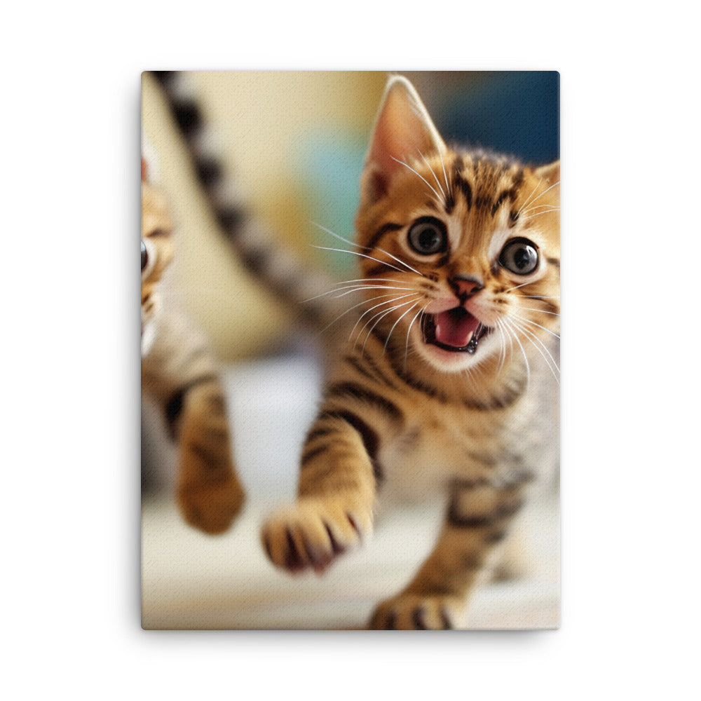 Bengal Kitten Canvas - PosterfyAI.com