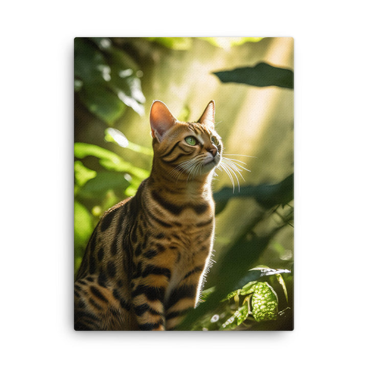 Bengal Cat in its Natural Habitat Canvas - PosterfyAI.com