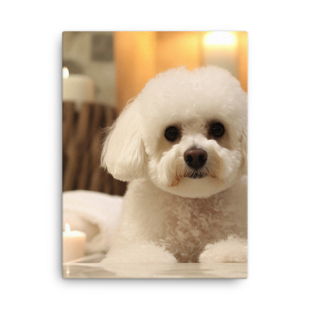 Bichon Frise in a Spa Canvas - PosterfyAI.com
