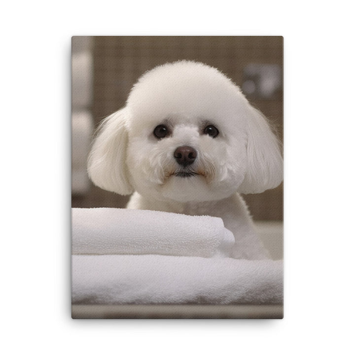 Bichon Frise in a Spa Canvas - PosterfyAI.com