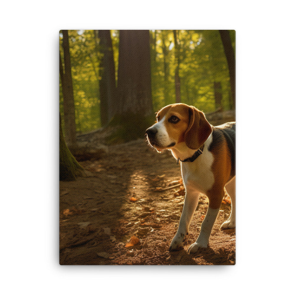 Beagle on the scent Canvas - PosterfyAI.com
