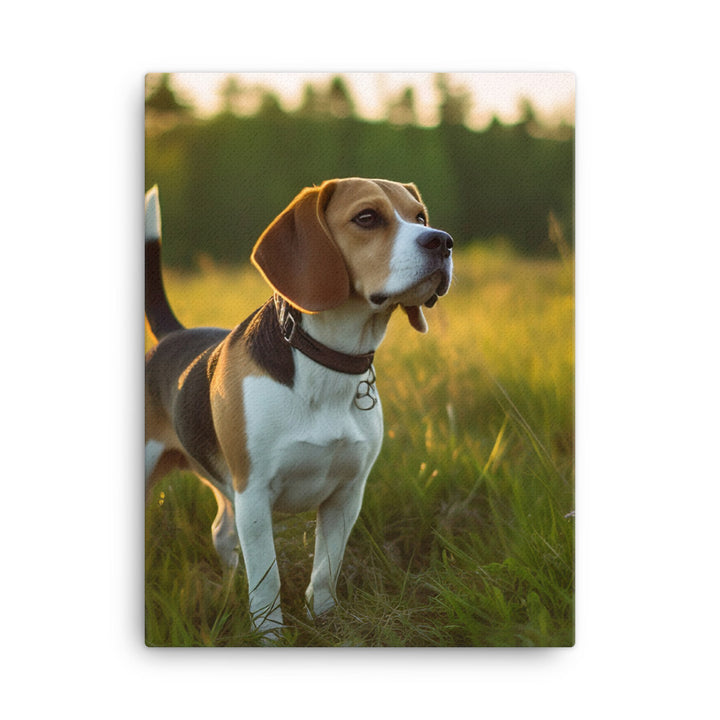Beagle at play Canvas - PosterfyAI.com