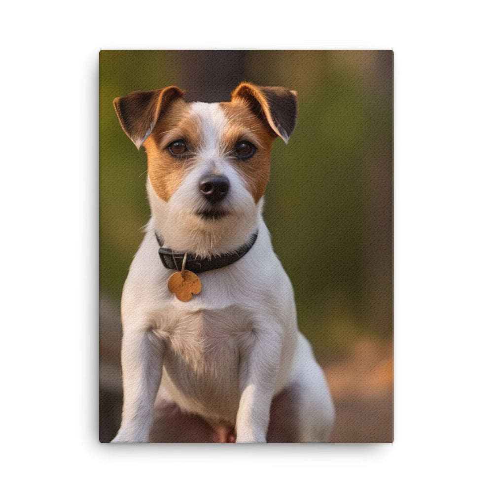 Adorable Jack Russell Terrier Posing for Camera Canvas - PosterfyAI.com