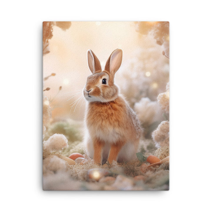 Tan Bunny in a Whimsical Wonderland Canvas - PosterfyAI.com