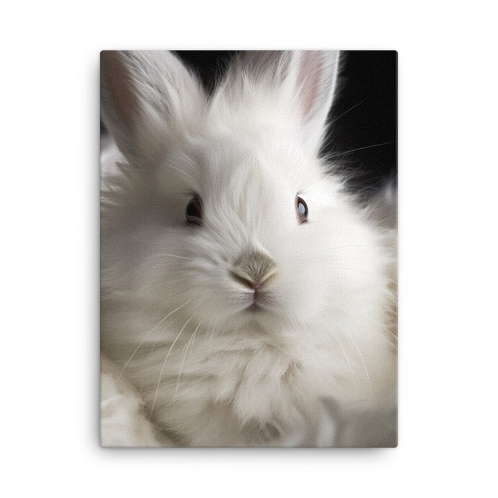 Adorable Satin Angora Bunny Canvas - PosterfyAI.com