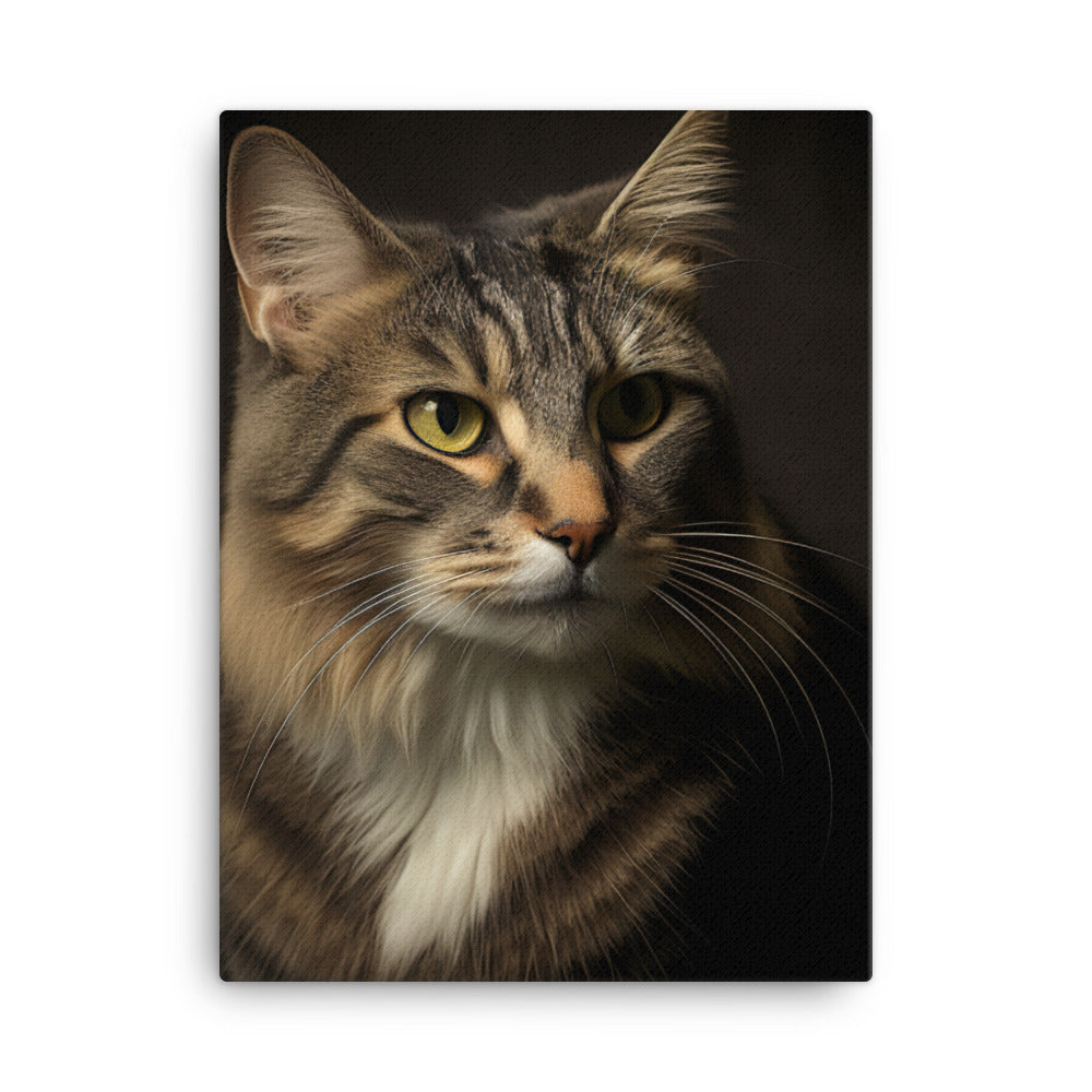 Timeless Appeal of Manx Cat Canvas - PosterfyAI.com