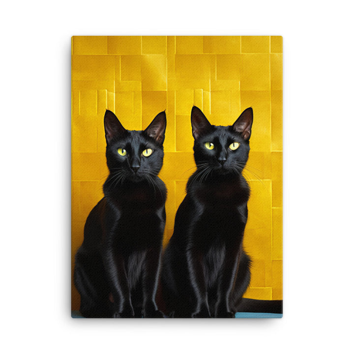 Striking Contrast of Bombay Cats Canvas - PosterfyAI.com