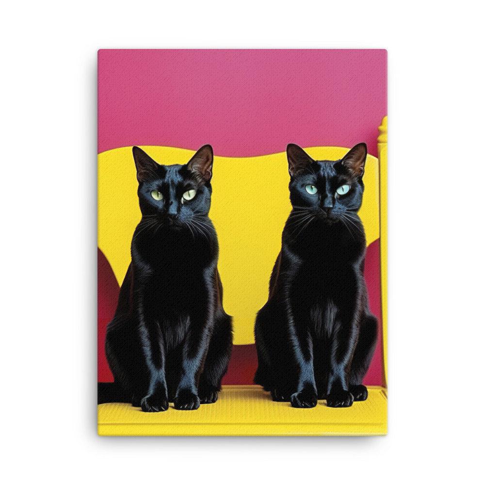 Striking Contrast of Bombay Cats Canvas - PosterfyAI.com