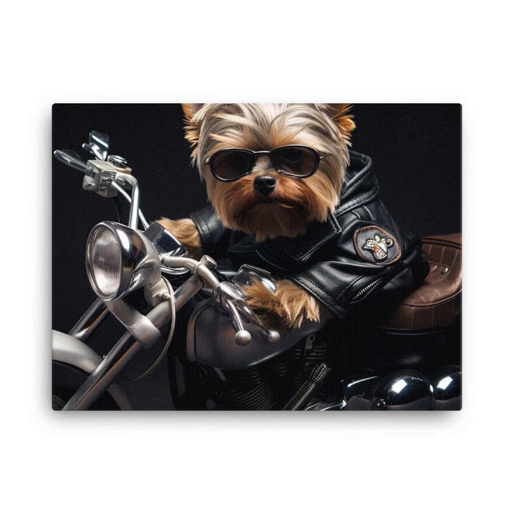 Yorkshire Terrier Superbike Athlete Canvas - PosterfyAI.com