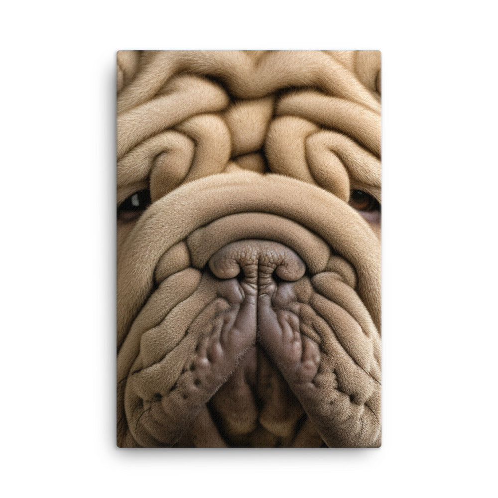 Shar Pei Portrait Canvas - PosterfyAI.com