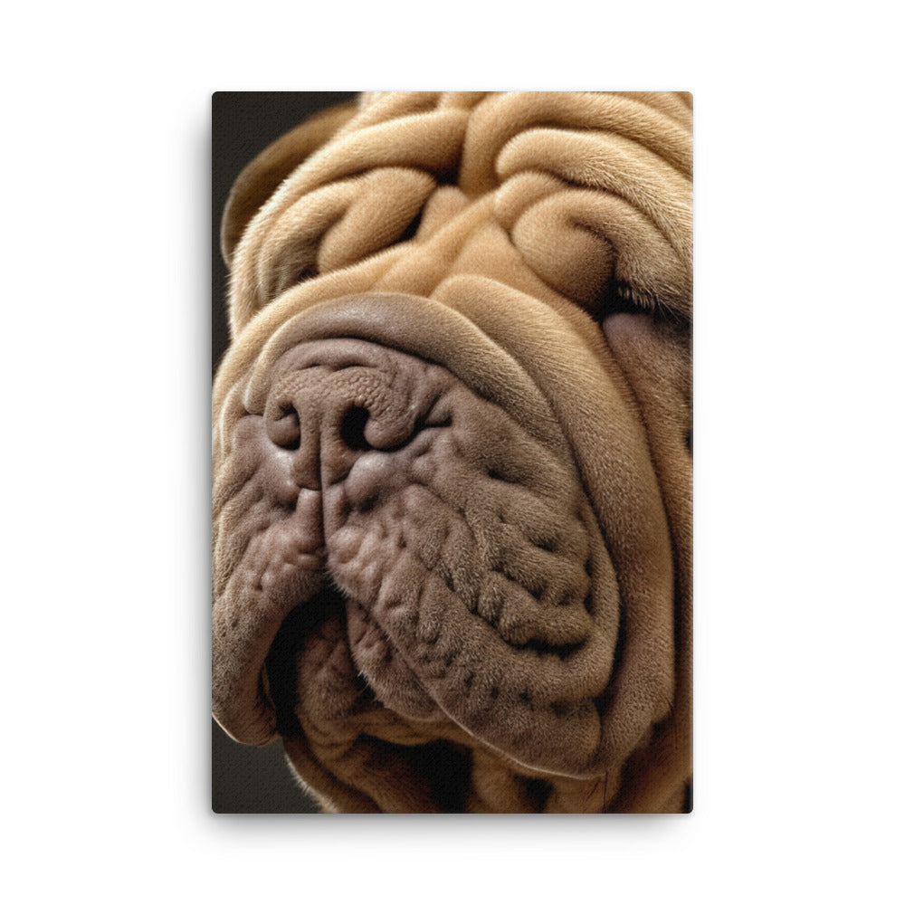 Shar Pei Portrait Canvas - PosterfyAI.com