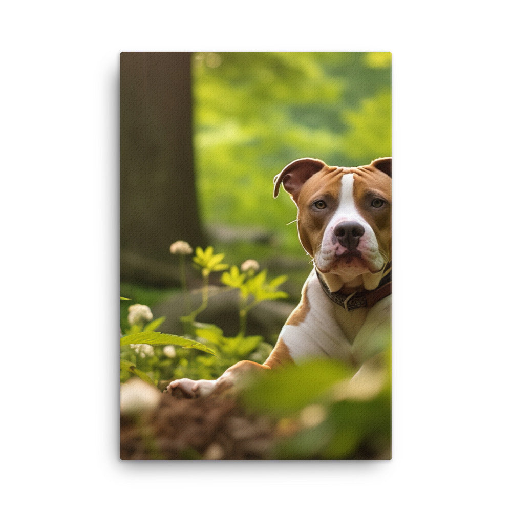 Serene American Staffordshire Terrier Canvas - PosterfyAI.com