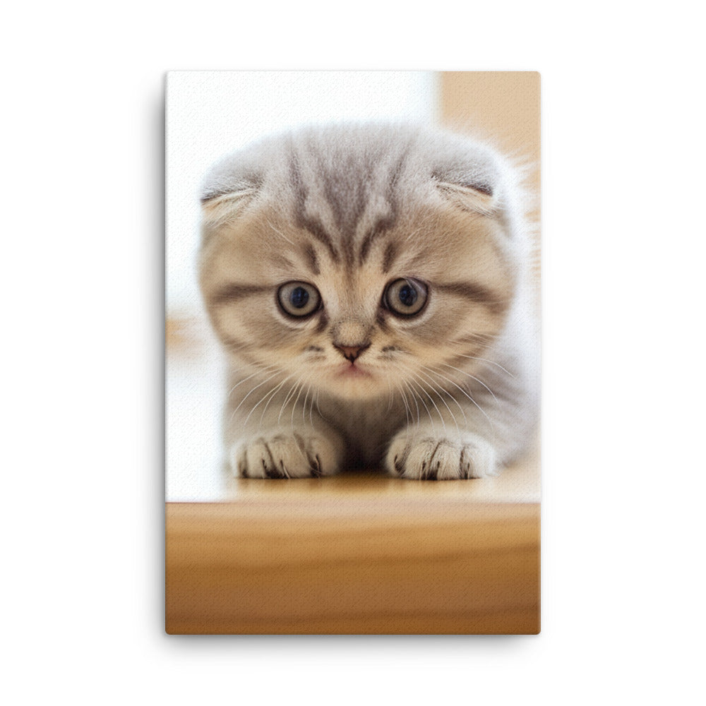 Scottish Fold Kitten Canvas - PosterfyAI.com