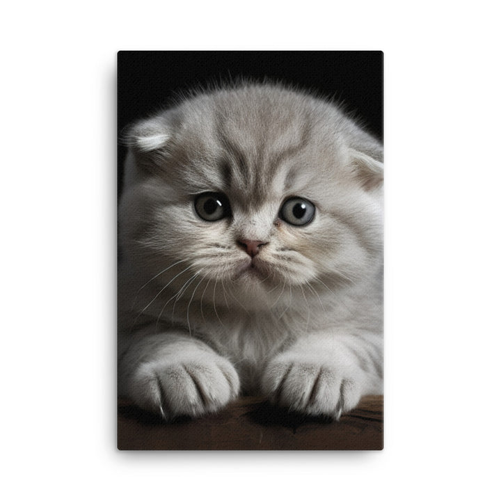 Scottish Fold Kitten Canvas - PosterfyAI.com