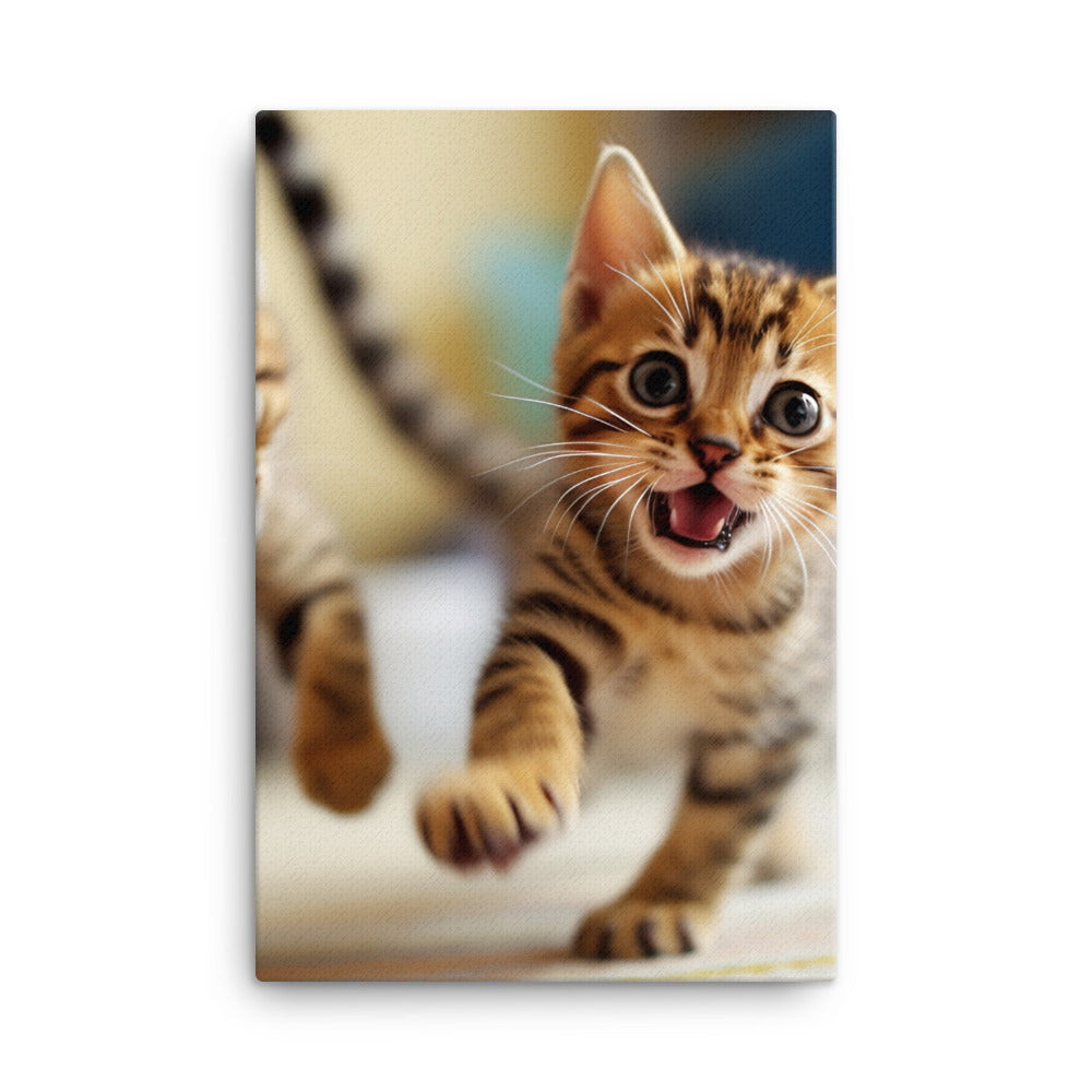 Bengal Kitten Canvas - PosterfyAI.com