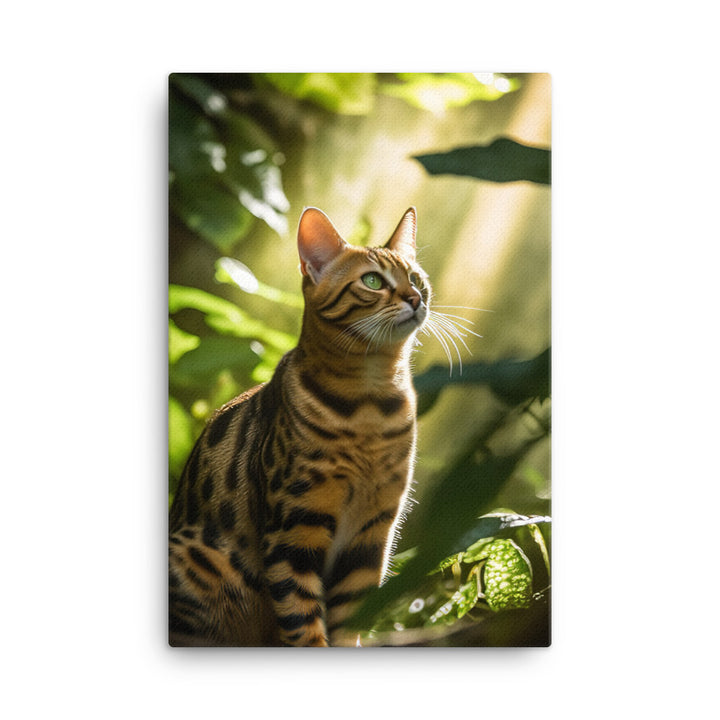 Bengal Cat in its Natural Habitat Canvas - PosterfyAI.com