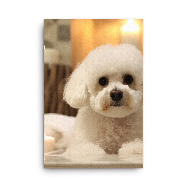 Bichon Frise in a Spa Canvas - PosterfyAI.com