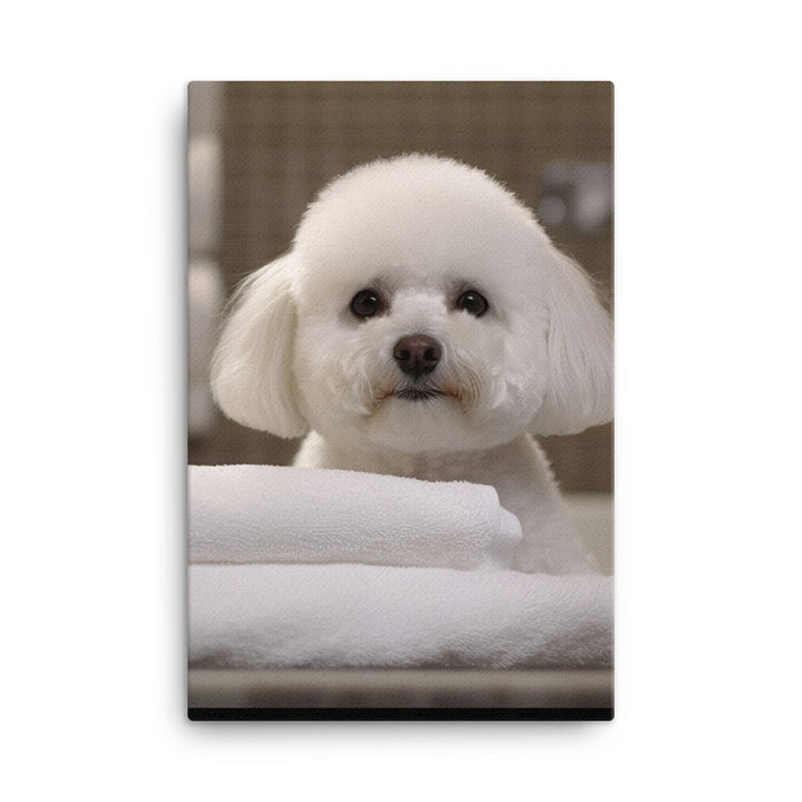 Bichon Frise in a Spa Canvas - PosterfyAI.com