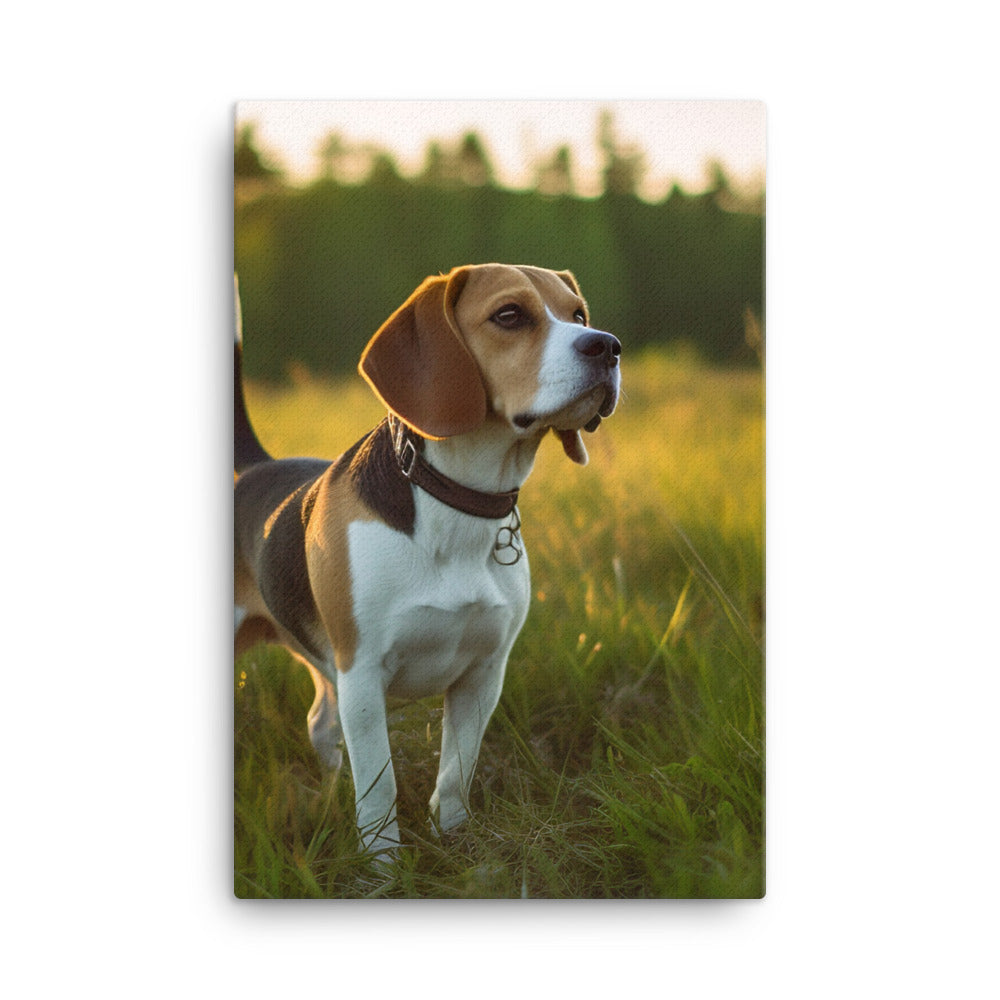 Beagle at play Canvas - PosterfyAI.com