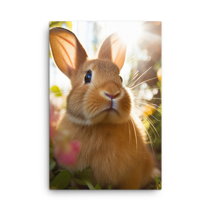 Tan Bunnys Playful Wonders Canvas - PosterfyAI.com