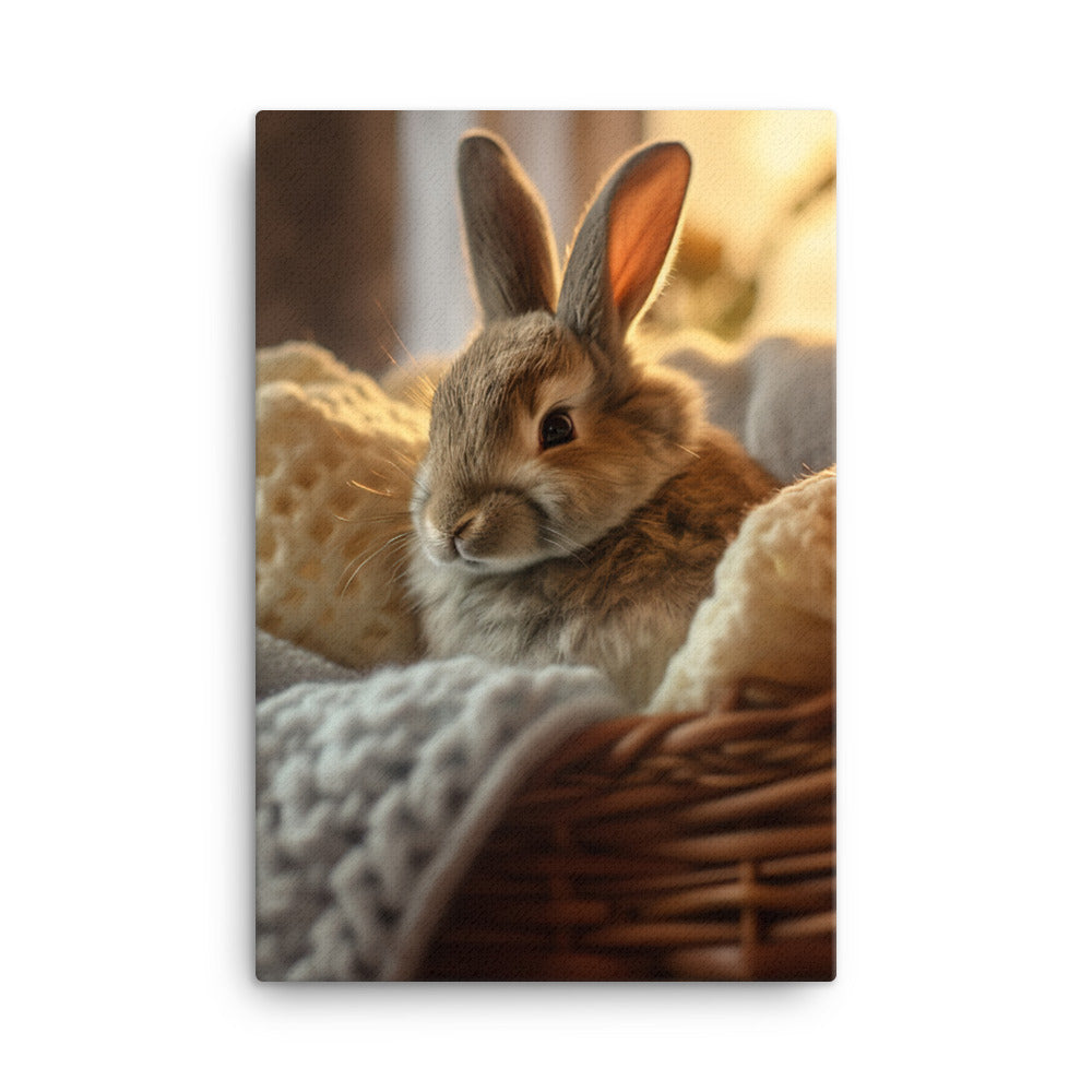Thrianta Bunny in a Cozy Setting Canvas - PosterfyAI.com