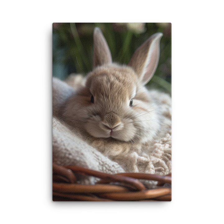Thrianta Bunny in a Cozy Setting Canvas - PosterfyAI.com