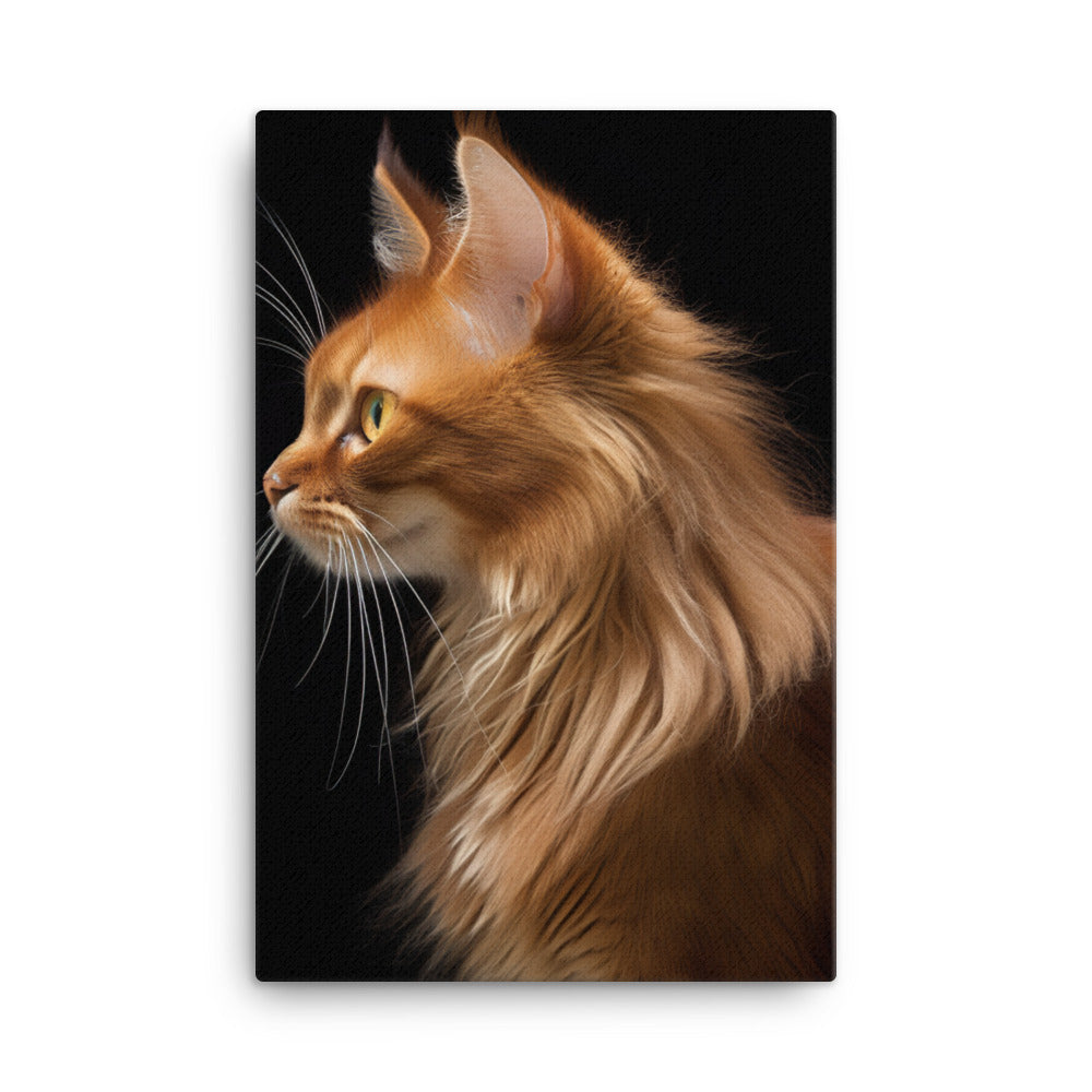 Beauty of Somali Cat Canvas - PosterfyAI.com