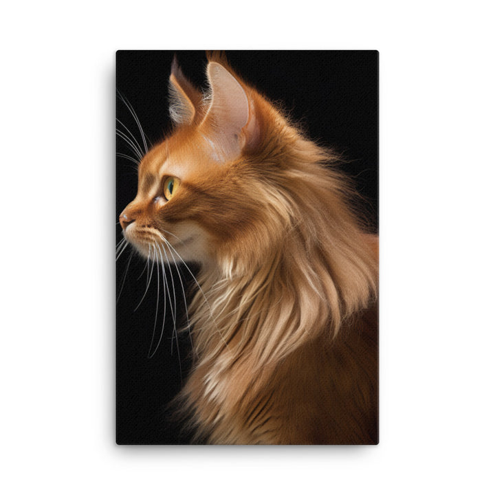 Beauty of Somali Cat Canvas - PosterfyAI.com