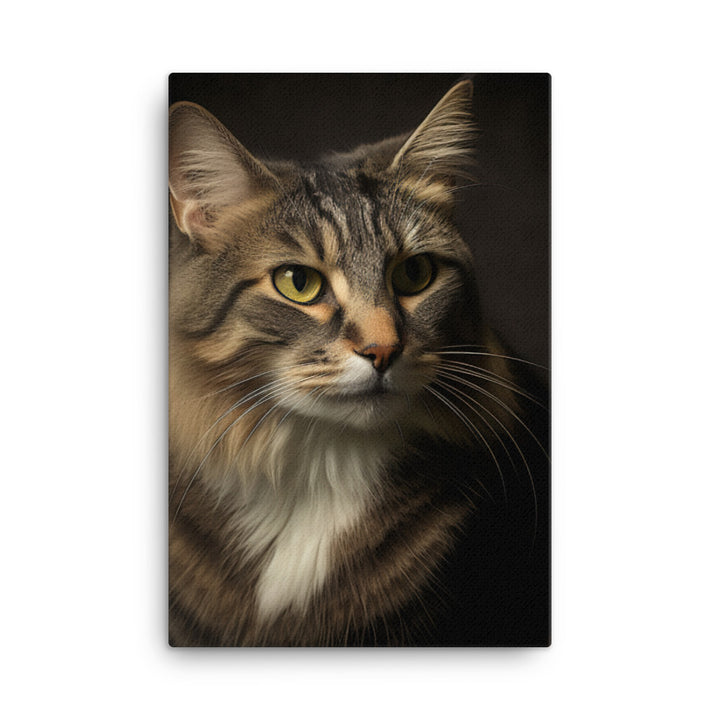 Timeless Appeal of Manx Cat Canvas - PosterfyAI.com