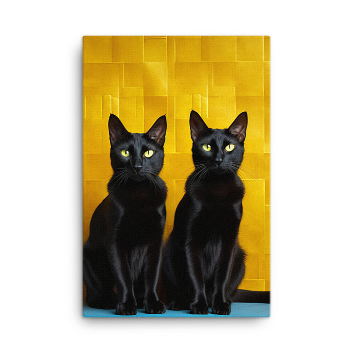 Striking Contrast of Bombay Cats Canvas - PosterfyAI.com