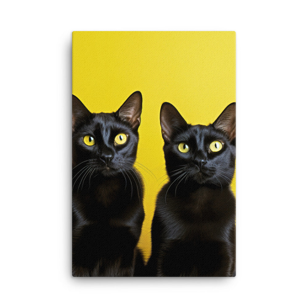 Striking Contrast of Bombay Cat Canvas - PosterfyAI.com