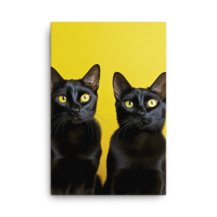 Striking Contrast of Bombay Cat Canvas - PosterfyAI.com