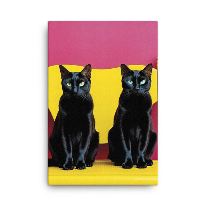 Striking Contrast of Bombay Cats Canvas - PosterfyAI.com