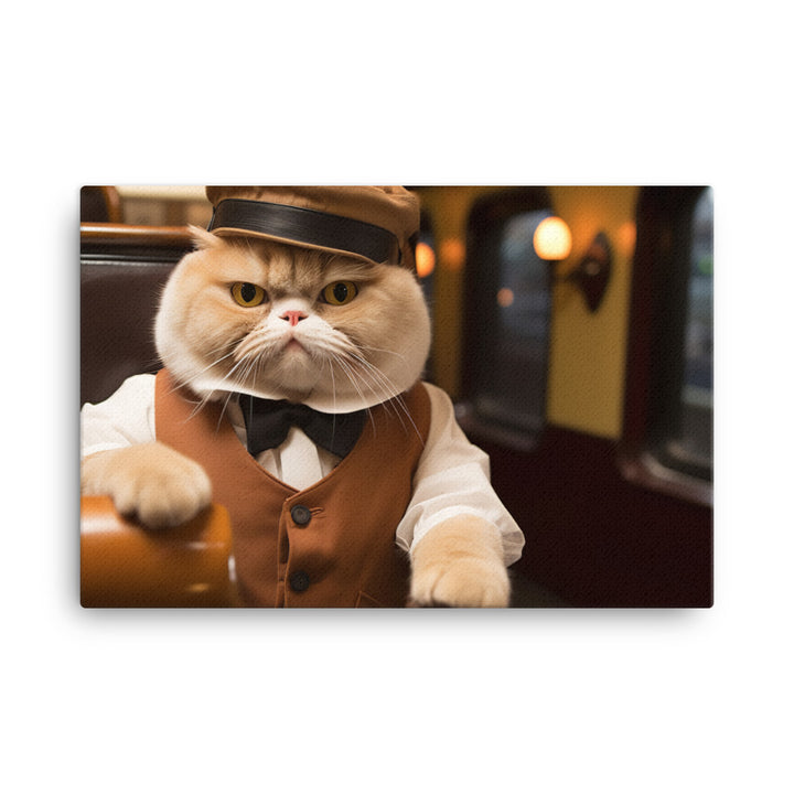 Exotic Shorthair Transit Operator Canvas - PosterfyAI.com