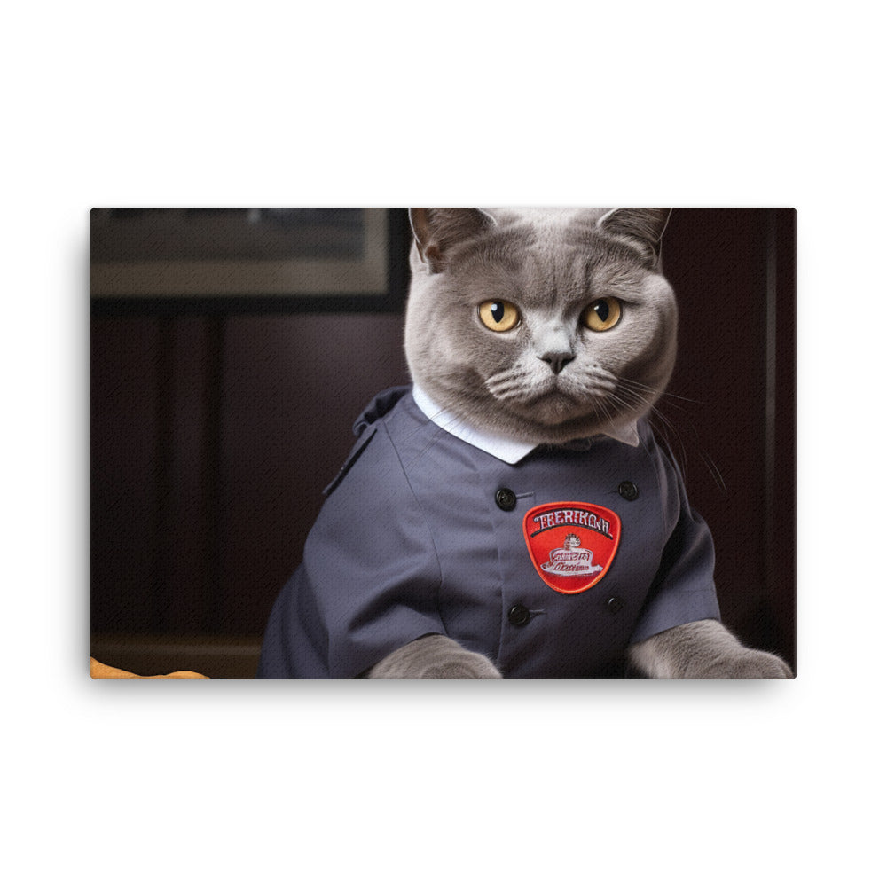 British Shorthair Fast Food Crew Canvas - PosterfyAI.com
