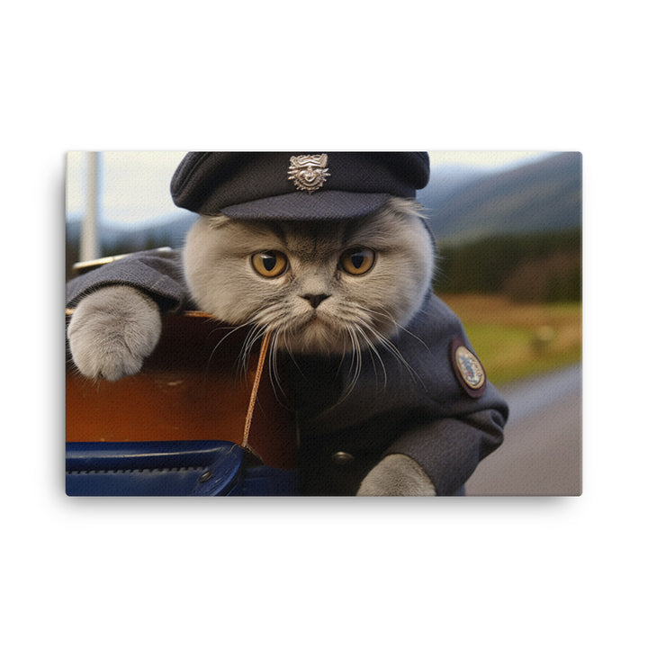 Scottish Fold Mail Carrier Canvas - PosterfyAI.com