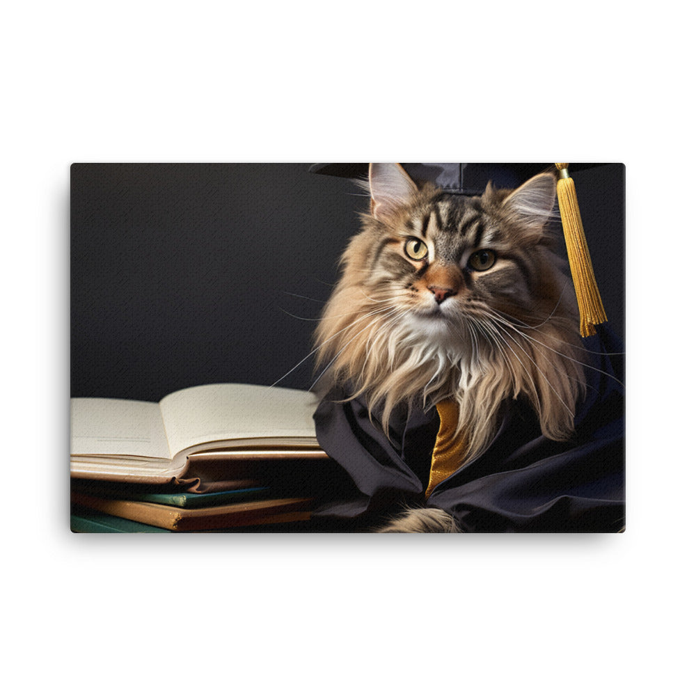 Maine Coon Student Canvas - PosterfyAI.com