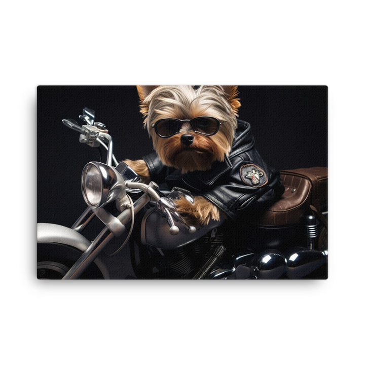 Yorkshire Terrier Superbike Athlete Canvas - PosterfyAI.com