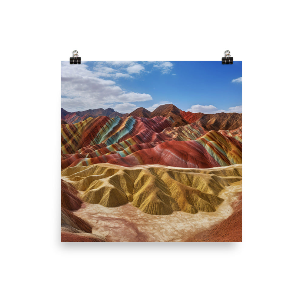 Vibrant Colors of Zhangye Danxia Landform photo paper poster - Posterfy.AI